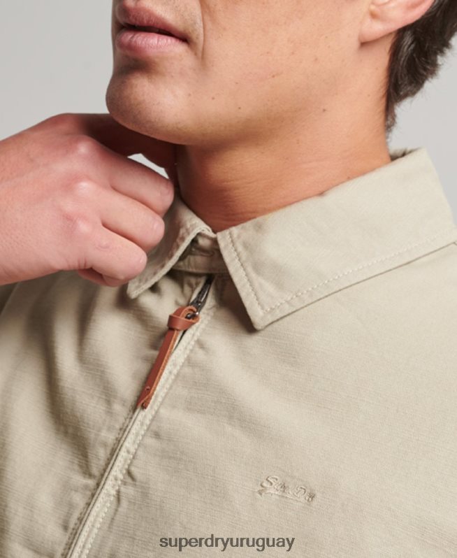 uy Superdry hombres chaqueta harrington clásica crema DT2N8Z913 ropa