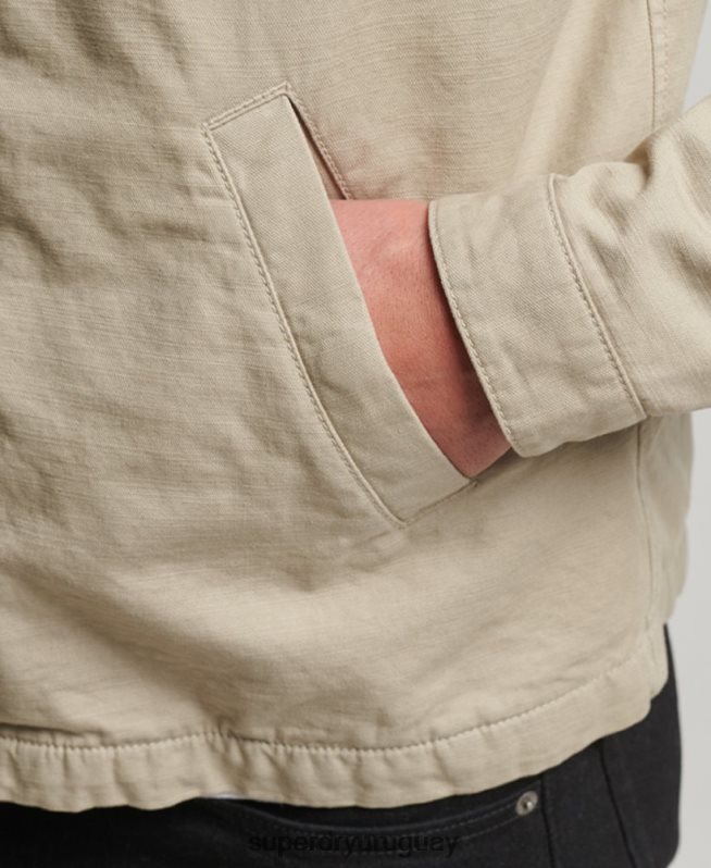 uy Superdry hombres chaqueta harrington clásica crema DT2N8Z913 ropa