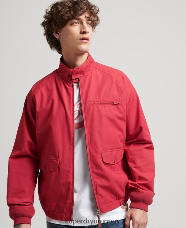 uy Superdry hombres chaqueta harrington colegial vintage rojo DT2N8Z4466 ropa