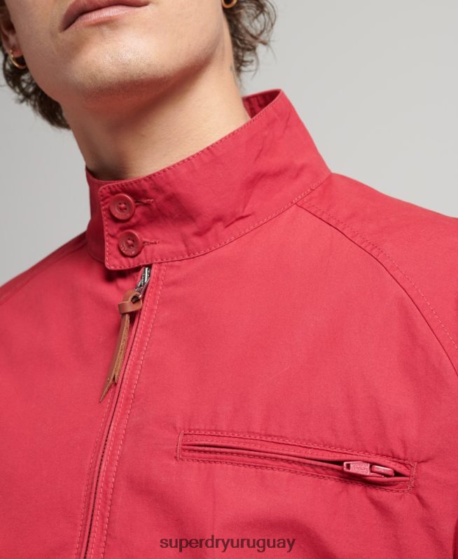 uy Superdry hombres chaqueta harrington colegial vintage rojo DT2N8Z4466 ropa