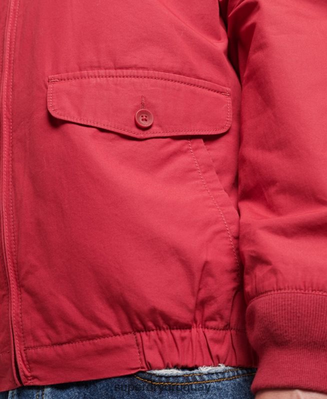 uy Superdry hombres chaqueta harrington colegial vintage rojo DT2N8Z4466 ropa