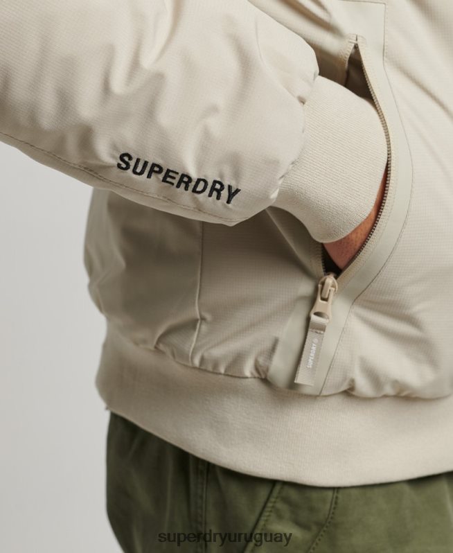 uy Superdry hombres chaqueta harrington de entrenamiento beige DT2N8Z941 ropa