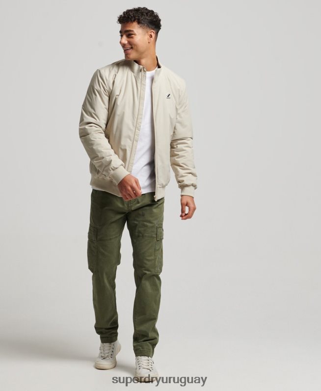 uy Superdry hombres chaqueta harrington de entrenamiento beige DT2N8Z941 ropa