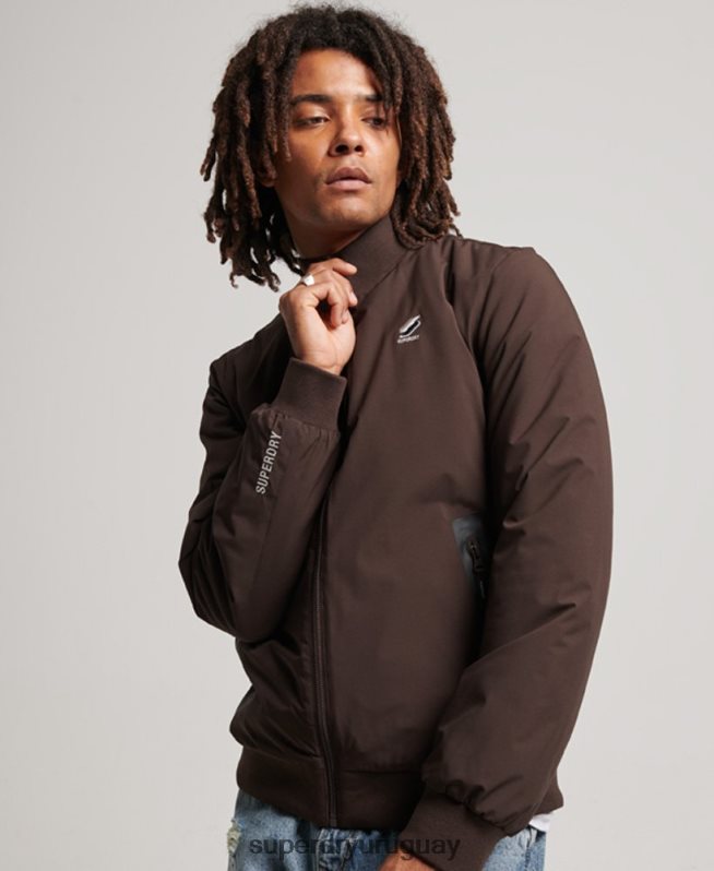 uy Superdry hombres chaqueta harrington de entrenamiento marrón DT2N8Z1053 ropa
