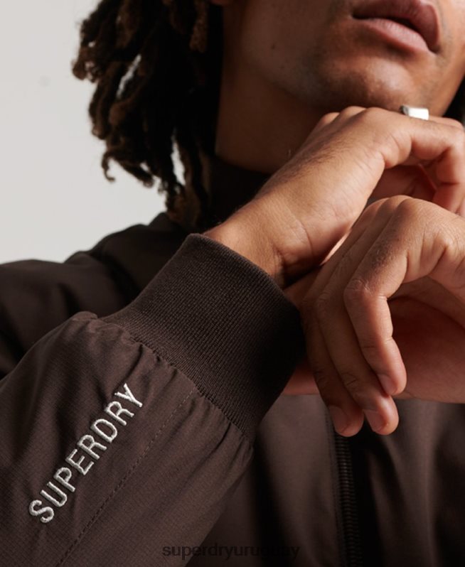 uy Superdry hombres chaqueta harrington de entrenamiento marrón DT2N8Z1053 ropa