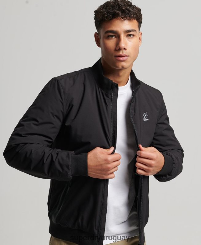 uy Superdry hombres chaqueta harrington de entrenamiento negro DT2N8Z1038 ropa