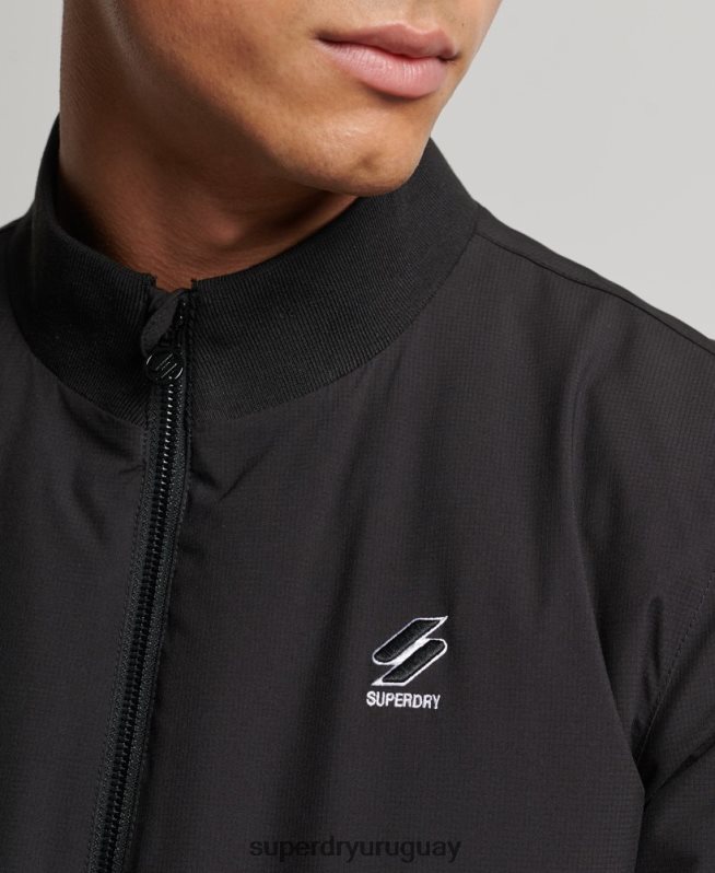 uy Superdry hombres chaqueta harrington de entrenamiento negro DT2N8Z1038 ropa