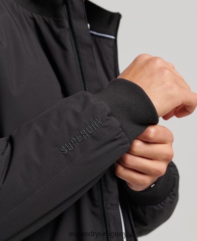 uy Superdry hombres chaqueta harrington de entrenamiento negro DT2N8Z1038 ropa
