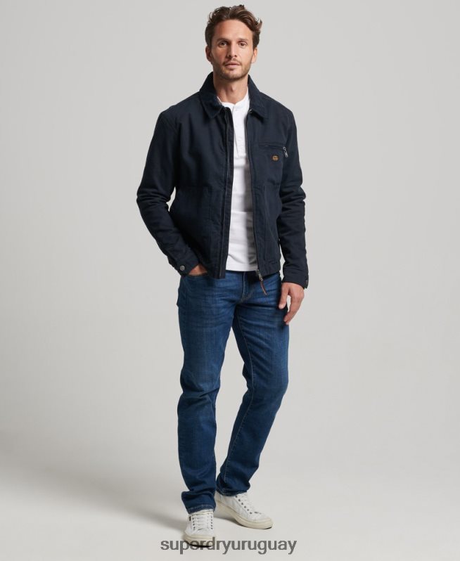 uy Superdry hombres chaqueta harrington estilo rancho vintage Armada DT2N8Z1030 ropa