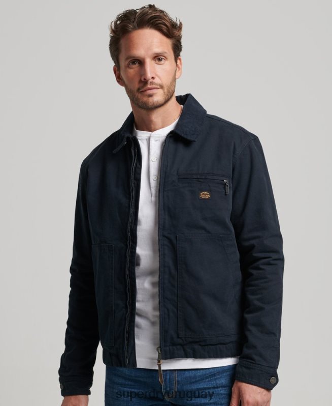 uy Superdry hombres chaqueta harrington estilo rancho vintage Armada DT2N8Z1030 ropa