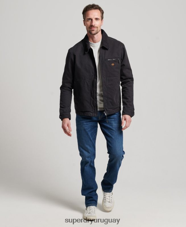 uy Superdry hombres chaqueta harrington estilo rancho vintage marrón DT2N8Z914 ropa