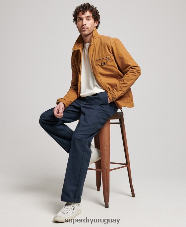 uy Superdry hombres chaqueta harrington estilo rancho vintage marrón DT2N8Z918 ropa