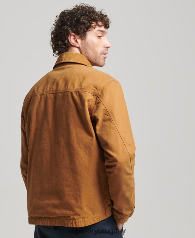 uy Superdry hombres chaqueta harrington estilo rancho vintage marrón DT2N8Z918 ropa