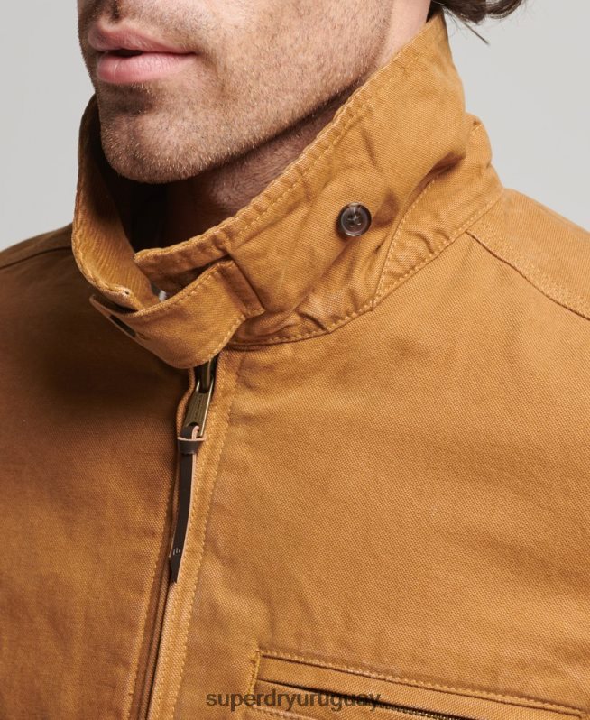 uy Superdry hombres chaqueta harrington estilo rancho vintage marrón DT2N8Z918 ropa