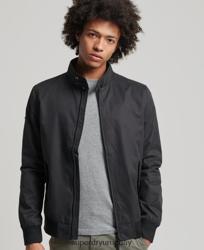 uy Superdry hombres chaqueta harrington icónica negro DT2N8Z4611 ropa