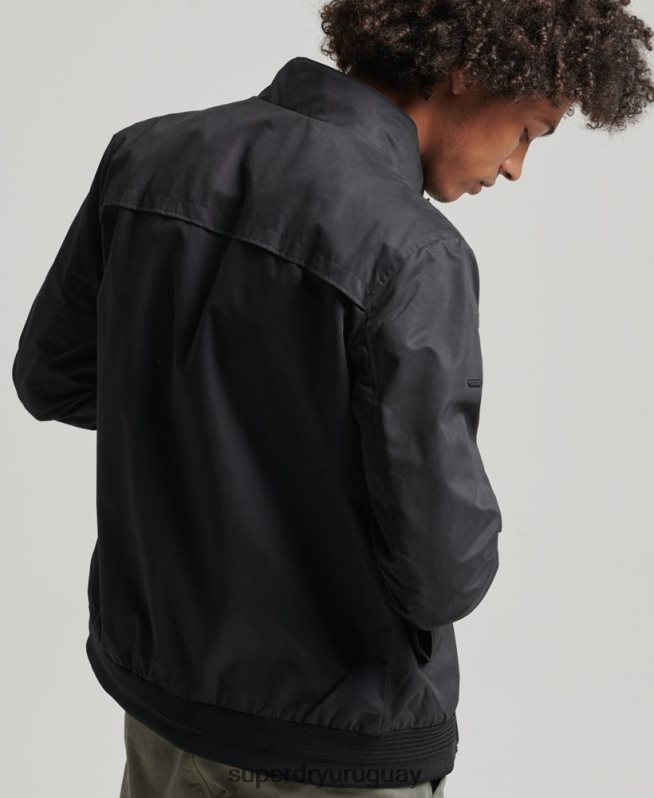 uy Superdry hombres chaqueta harrington icónica negro DT2N8Z4611 ropa