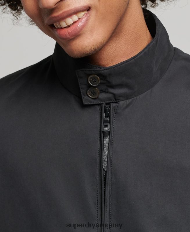 uy Superdry hombres chaqueta harrington icónica negro DT2N8Z4611 ropa