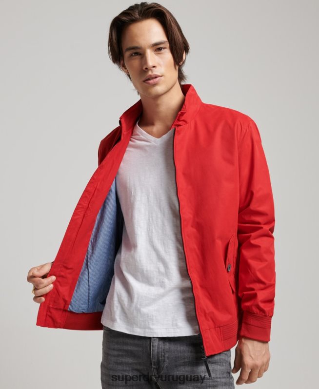 uy Superdry hombres chaqueta harrington icónica rojo DT2N8Z4465 ropa