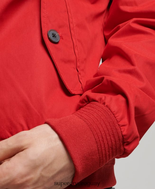 uy Superdry hombres chaqueta harrington icónica rojo DT2N8Z4465 ropa