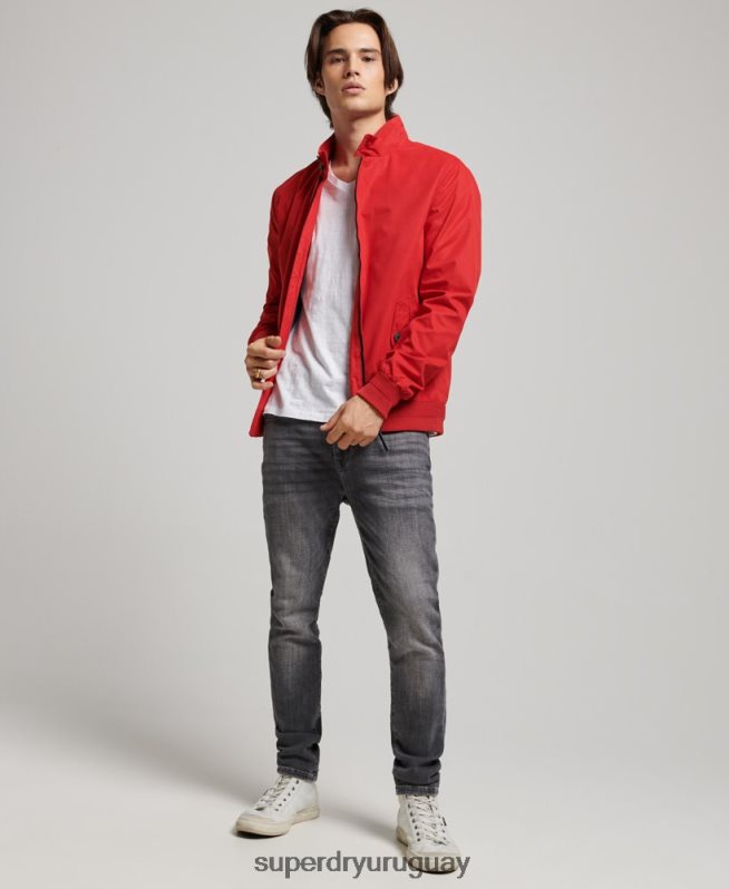 uy Superdry hombres chaqueta harrington icónica rojo DT2N8Z4465 ropa