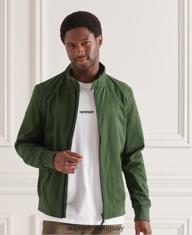 uy Superdry hombres chaqueta harrington icónica verde DT2N8Z4614 ropa