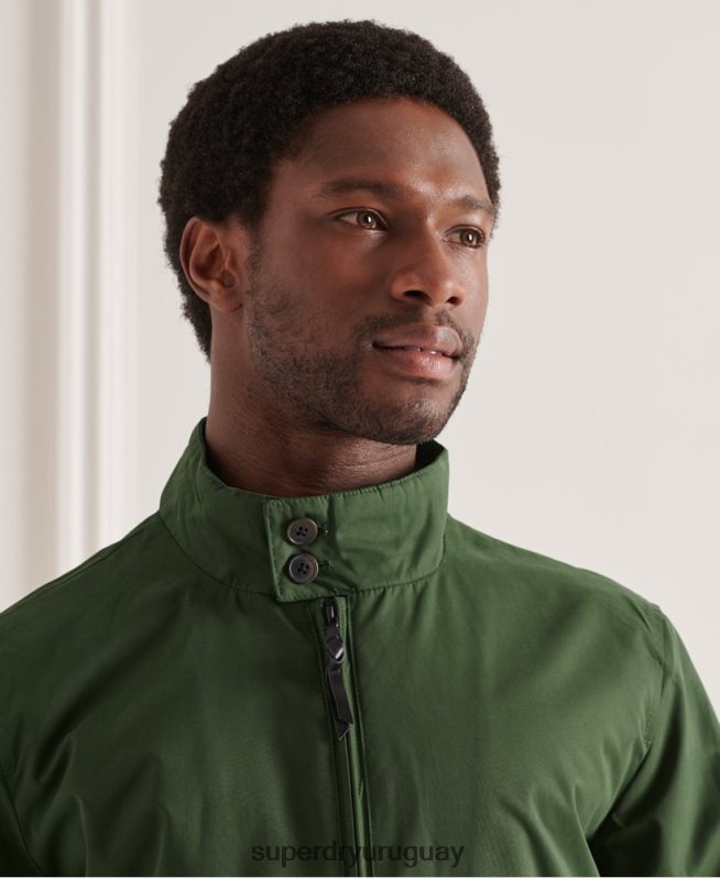 uy Superdry hombres chaqueta harrington icónica verde DT2N8Z4614 ropa