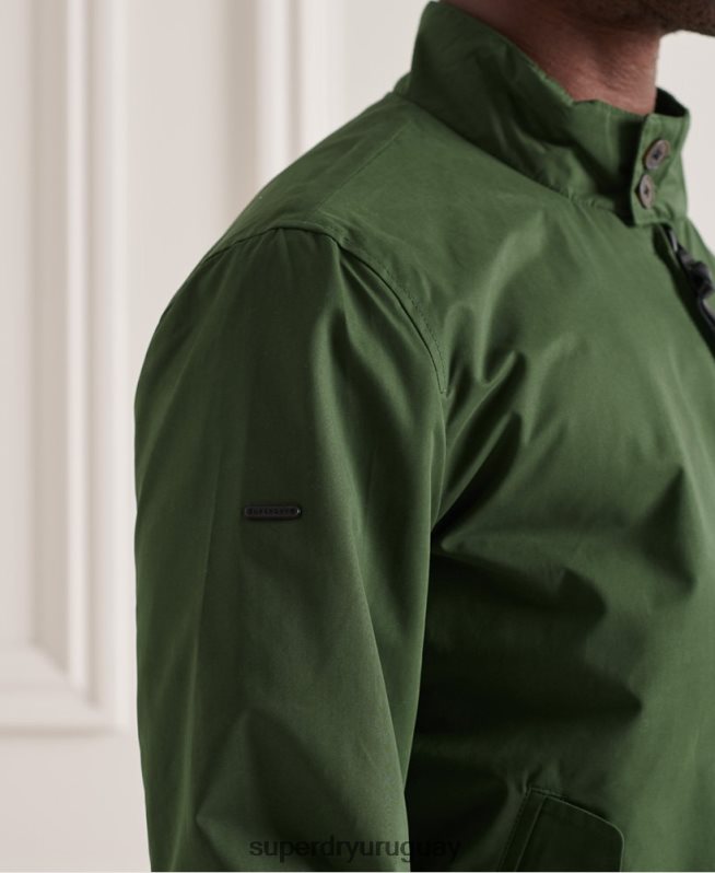 uy Superdry hombres chaqueta harrington icónica verde DT2N8Z4614 ropa