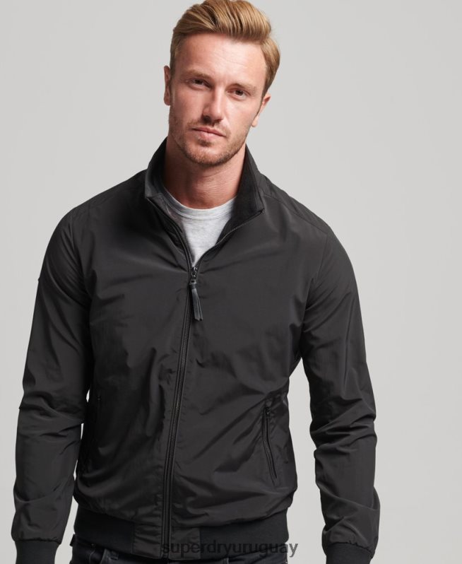 uy Superdry hombres chaqueta harrington negro DT2N8Z4563 ropa