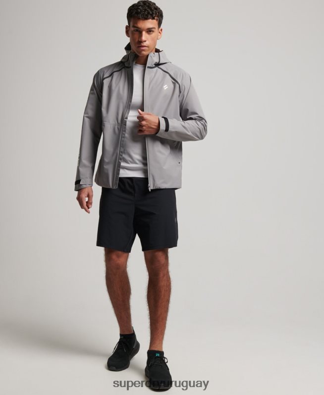 uy Superdry hombres chaqueta impermeable gris DT2N8Z1011 ropa