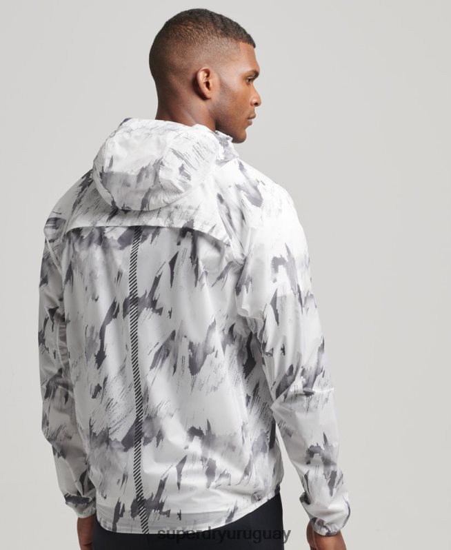 uy Superdry hombres chaqueta impermeable ligera run gris DT2N8Z5401 ropa