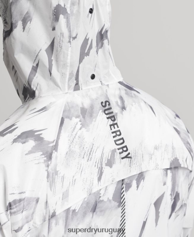 uy Superdry hombres chaqueta impermeable ligera run gris DT2N8Z5401 ropa