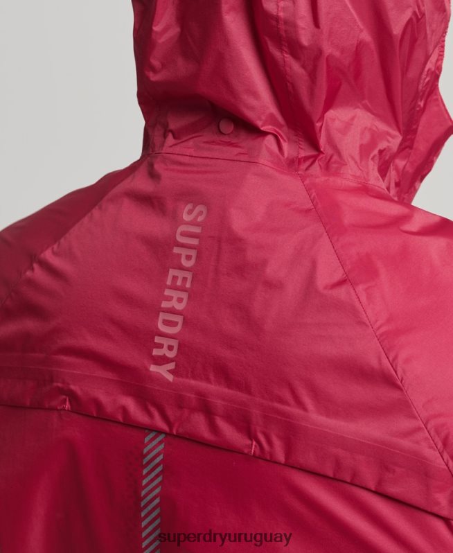 uy Superdry hombres chaqueta impermeable ligera run rojo DT2N8Z4623 ropa