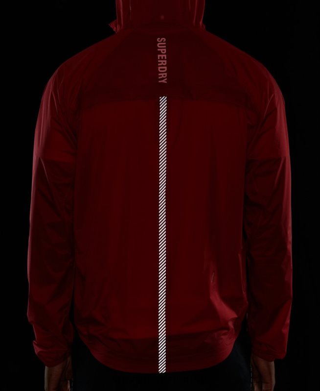 uy Superdry hombres chaqueta impermeable ligera run rojo DT2N8Z4623 ropa