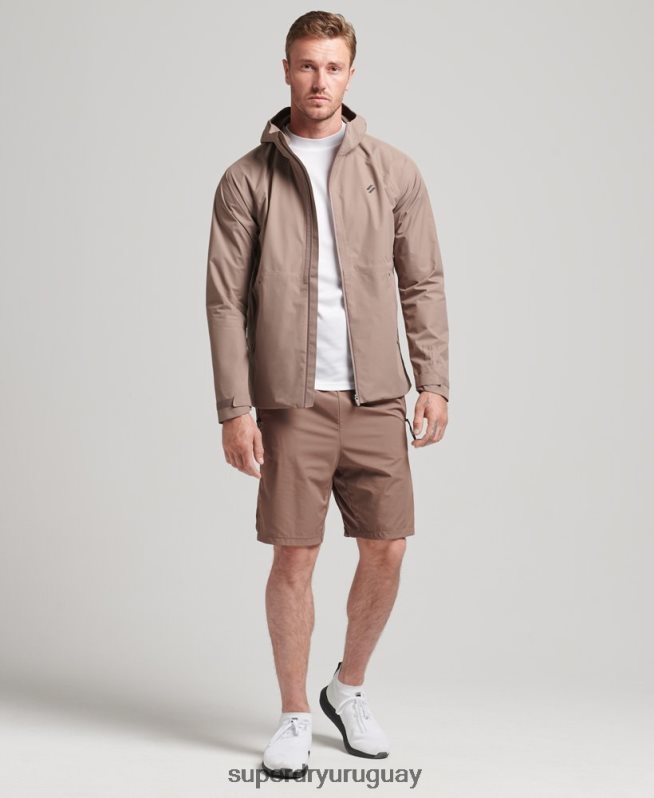 uy Superdry hombres chaqueta impermeable marrón DT2N8Z4723 ropa