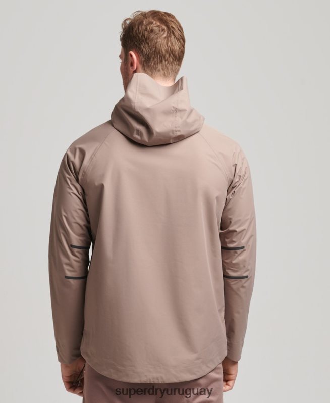 uy Superdry hombres chaqueta impermeable marrón DT2N8Z4723 ropa
