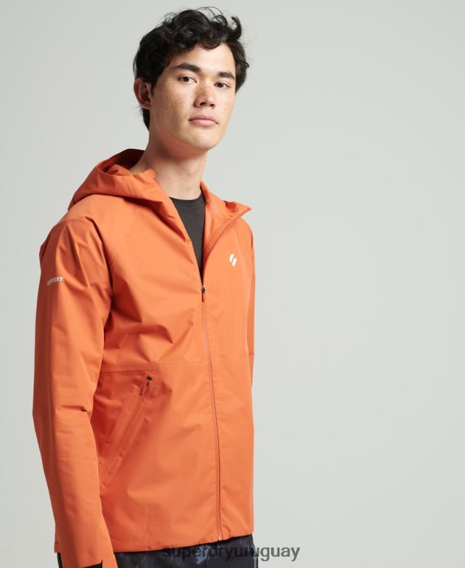 uy Superdry hombres chaqueta impermeable naranja DT2N8Z1025 ropa
