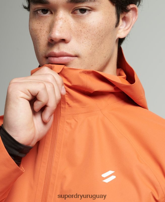 uy Superdry hombres chaqueta impermeable naranja DT2N8Z1025 ropa