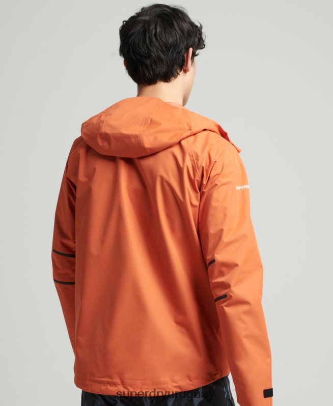 uy Superdry hombres chaqueta impermeable naranja DT2N8Z1025 ropa