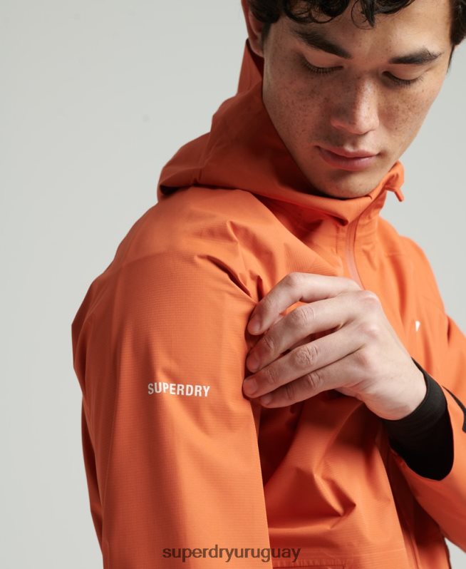 uy Superdry hombres chaqueta impermeable naranja DT2N8Z1025 ropa