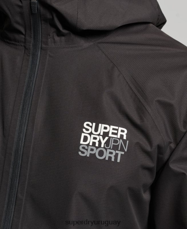 uy Superdry hombres chaqueta impermeable negro DT2N8Z1104 ropa