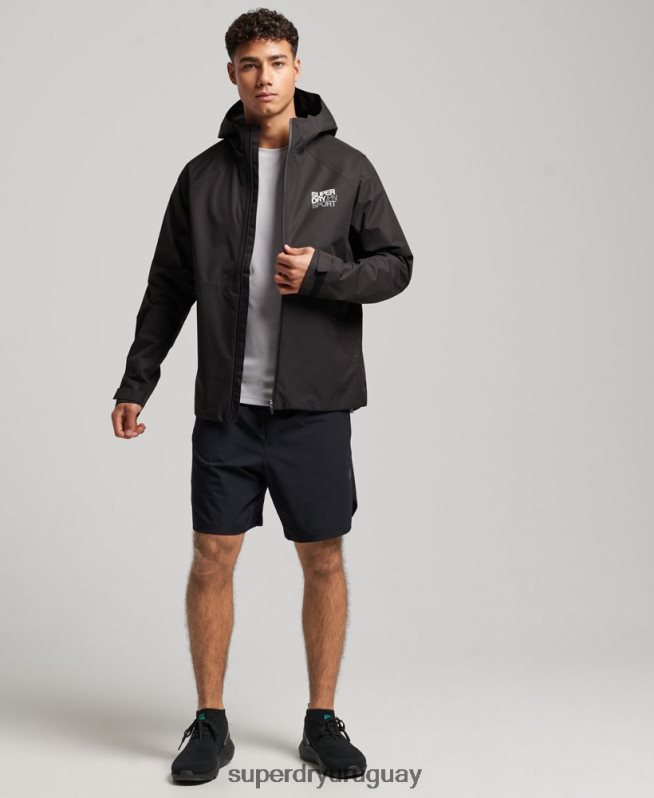 uy Superdry hombres chaqueta impermeable negro DT2N8Z1104 ropa