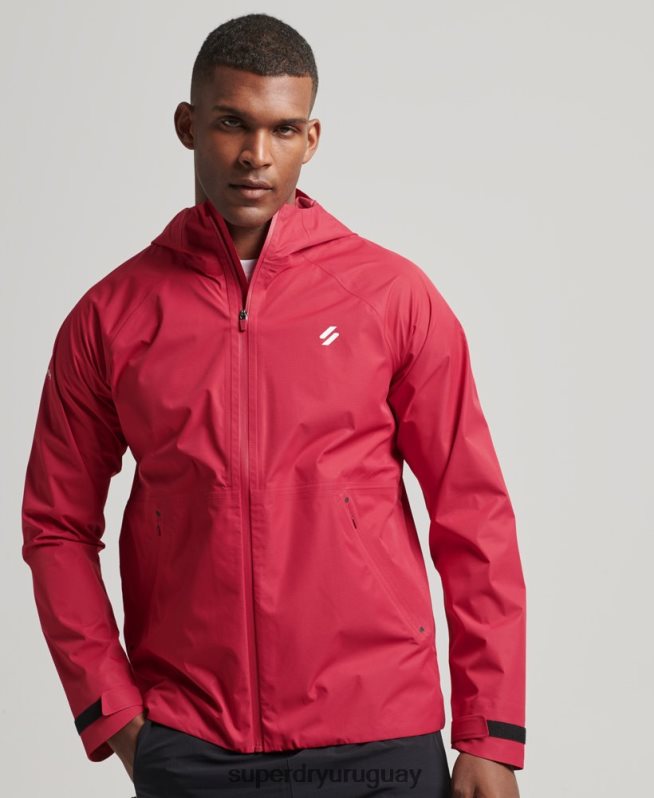 uy Superdry hombres chaqueta impermeable rojo DT2N8Z1110 ropa