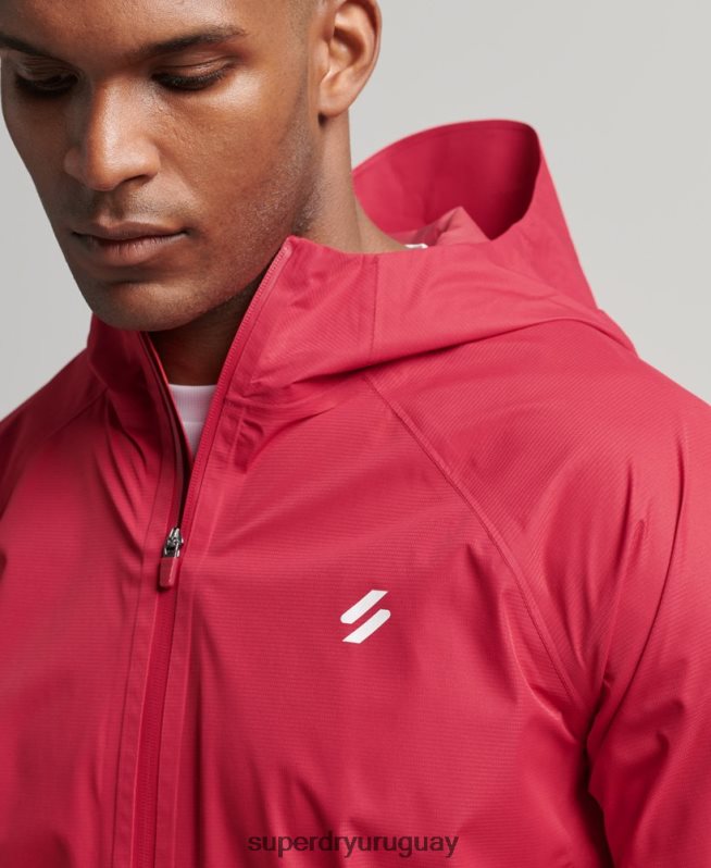 uy Superdry hombres chaqueta impermeable rojo DT2N8Z1110 ropa