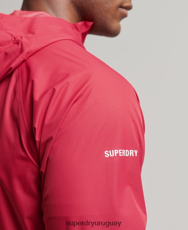 uy Superdry hombres chaqueta impermeable rojo DT2N8Z1110 ropa