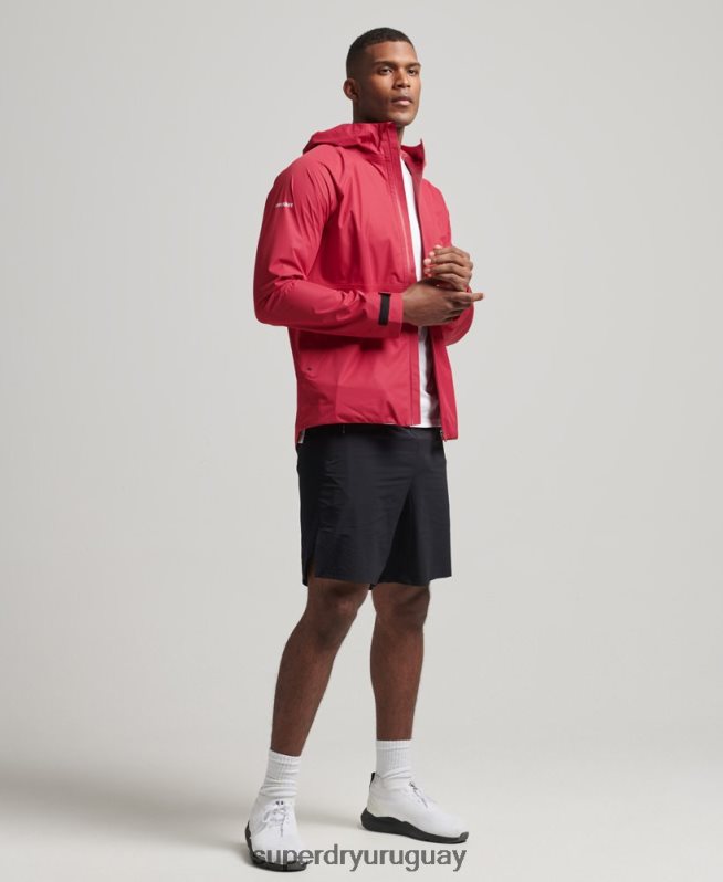 uy Superdry hombres chaqueta impermeable rojo DT2N8Z1110 ropa