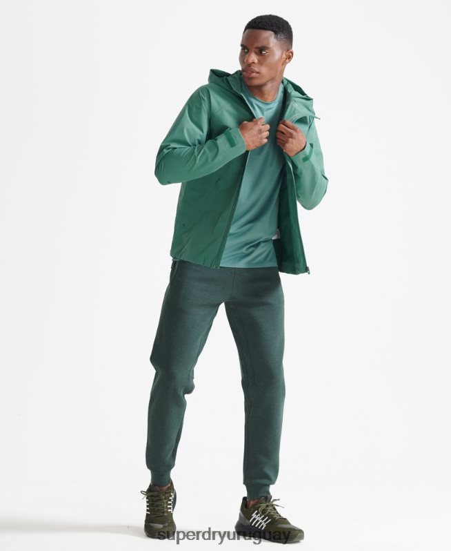 uy Superdry hombres chaqueta impermeable tren asimétrica verde DT2N8Z5399 ropa