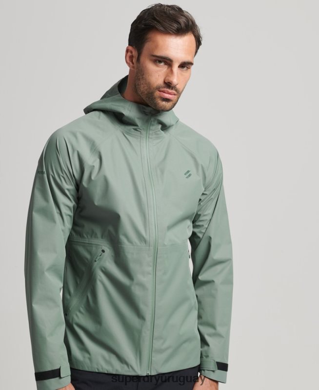 uy Superdry hombres chaqueta impermeable verde DT2N8Z4635 ropa