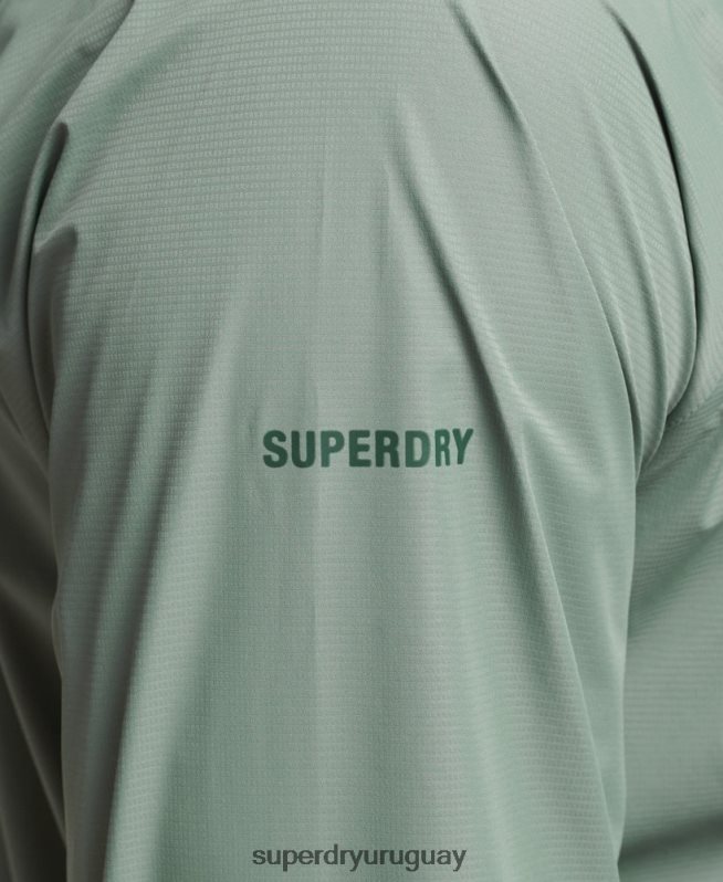 uy Superdry hombres chaqueta impermeable verde DT2N8Z4635 ropa