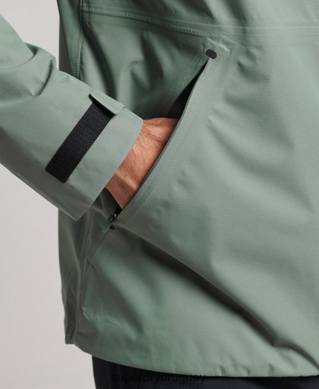 uy Superdry hombres chaqueta impermeable verde DT2N8Z4635 ropa