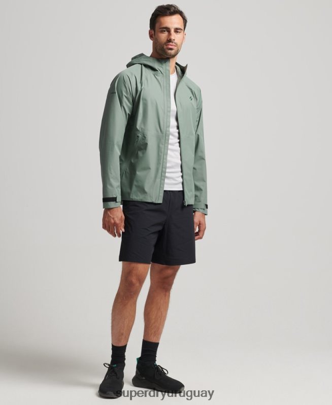 uy Superdry hombres chaqueta impermeable verde DT2N8Z4635 ropa